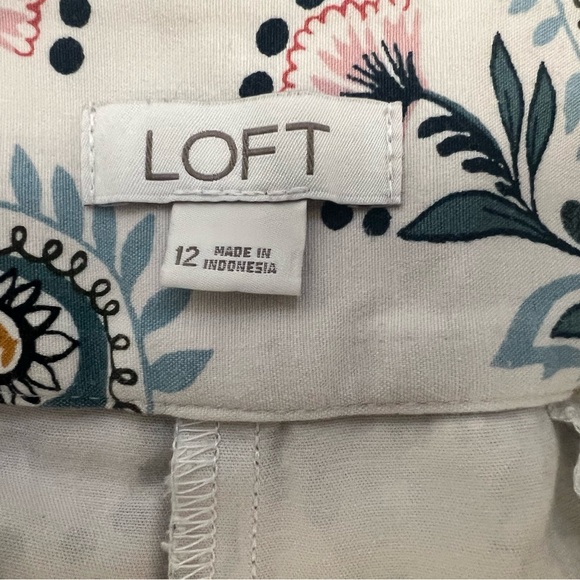 LOFT Paisley Chino 4" Shorts Multicolor Print Boho Vintage-Inspired Summer Sz 12 - Picture 4 of 7